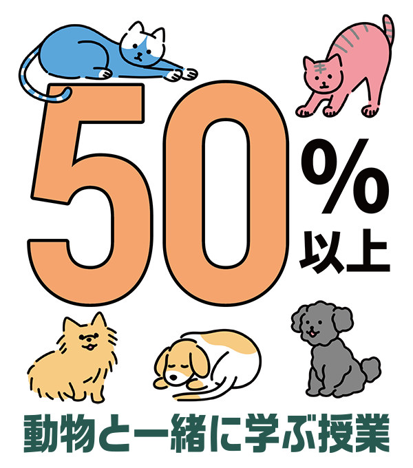 動物と一緒に学ぶ授業 50%以上