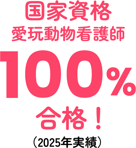 国家資格愛玩動物看護師 100%合格！（現役）